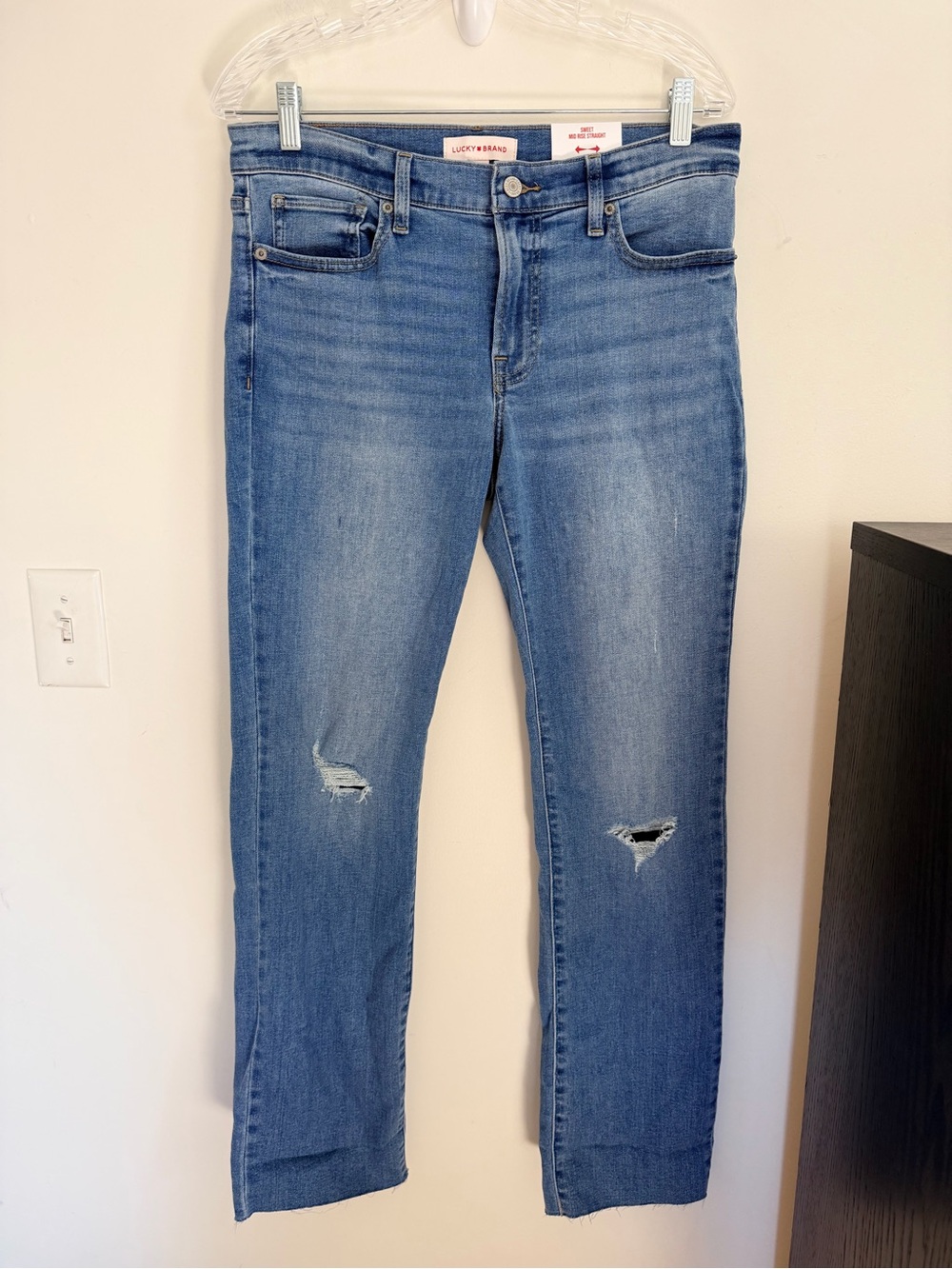 Lucky Brand Sweet Straight Mid-Rise Advanced Stretch Denim Jeans, Size 10/30